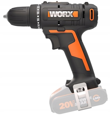 Дриль-шурупокрут WORX WX100.9, 30 Нм, 20 В, 2 швидкості, LED-підсвітка