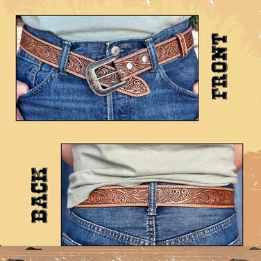 Чоловічий шкіряний ремінь Daniel's Artplanet Westerngürtel, 3,8 см, ручної роботи, з гравіюванням, для талії 48 дюймів (колір: коричневий)