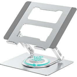 Adjustable Laptop Stand for Desk - 360° Rotating Base, Ergonomic Riser for MacBook Pro/Air, HP, Dell, Lenovo (10-17 inch)