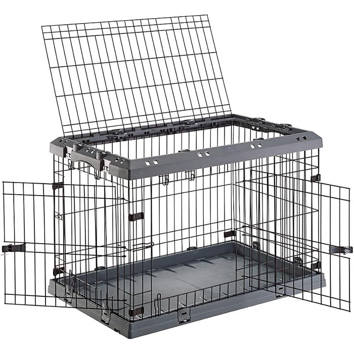 Розкладний вольєр для середніх собак Superior 90, металевий загороджувач, з роздільником, подвійна засувка, розмір 17x15x8 см