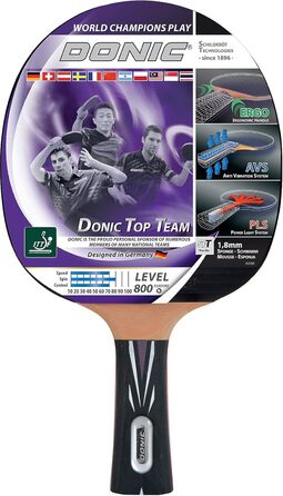 Набір для пінг-понгу Donic-Schildkröt Top Team 800 з ручками AVS & PLS, губка 1,8 мм, Vari Slick - ITTF, 754198 Single