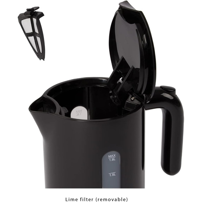 Електричний чайник Clatronic WK 3837: скляний, 1.7 л, BPA free, з підсвічуванням, для дому