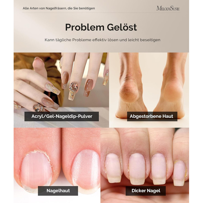 Електричний набір для манікюру MelodySusie PC180F 11 в 1: фрезер, полірування, форми для акрилу, гелю, пудри. 25000 RPM, рожевий