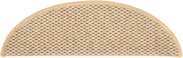 Килимок на сходи ZEYUAN з сизалю, 15 шт., 56x20 см, світло-бежевий. Антиковзка підкладка для сходів
