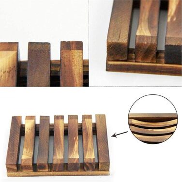 Набір мильниць з бамбука WeddHuis - 2 шт., ручної роботи, для ванної кімнати