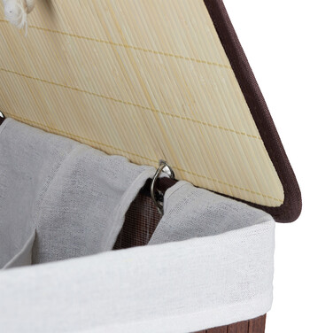 Relaxdays Laundry Basket Bamboo with 2 Compartments