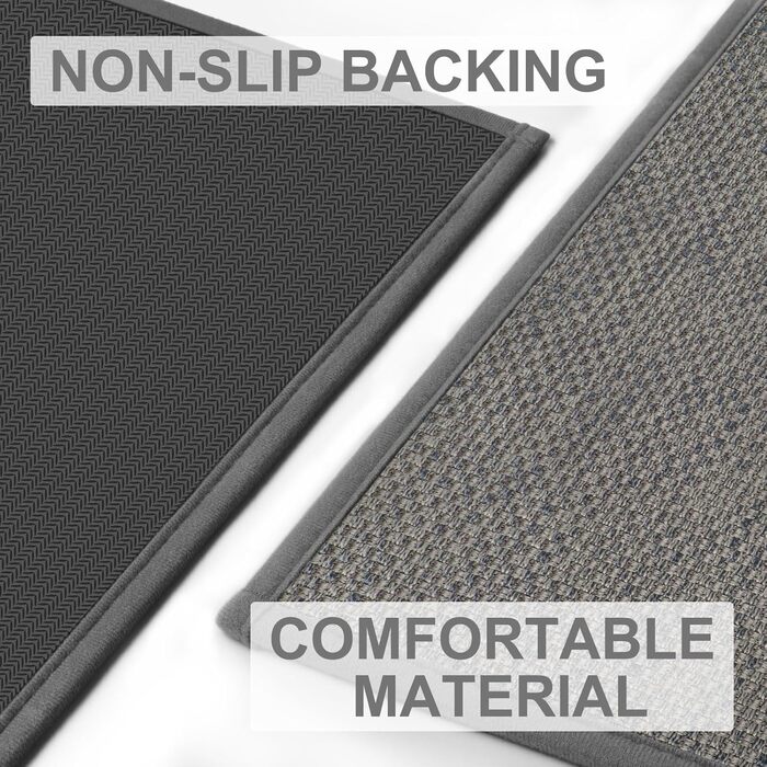 Килимок для дому LEKEEPGO 43 x 75 см, сірий, антиковзаючий, миючий, для входу, поглинаючий бруд