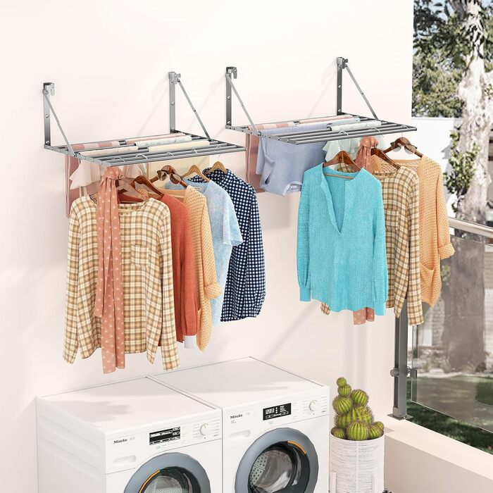 Настінна сушарка для білизни Innotic - розкладний, вологостійкий, сірий, 60 см