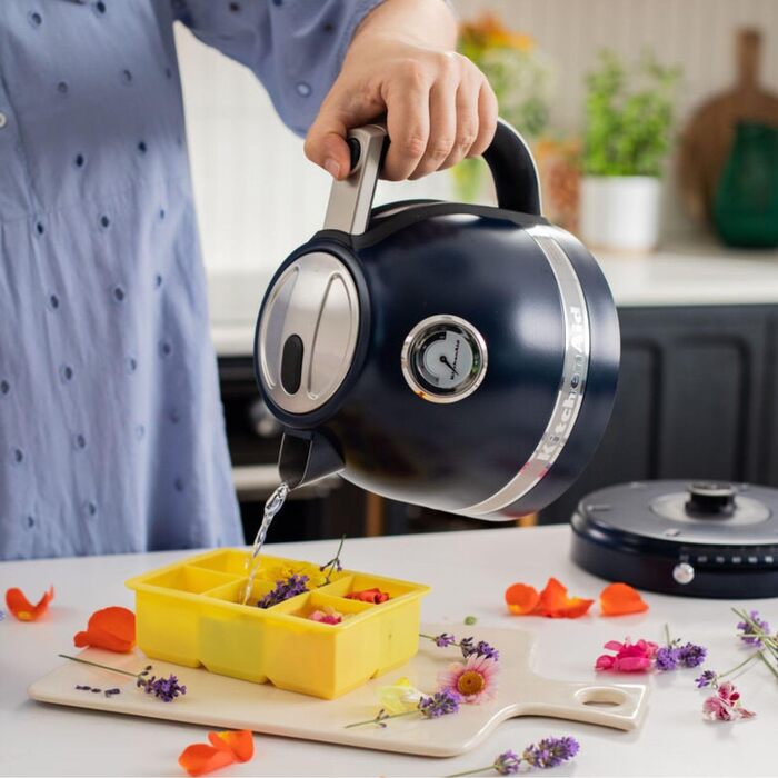 KitchenAid Kettle with Temperature Setting from 50 to 100°C | Tea Kettle with Scale Filter 1.5L | Electric 2400 Watt | Stainless Steel | Ink Blue 1.5 Liter Ink Blue