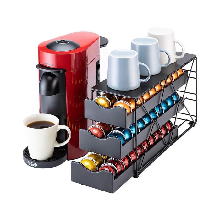 Підставка для капсул Nespresso Vertuo, 3-ярусна, на 60 капсул, висувна шухляда FlagShip