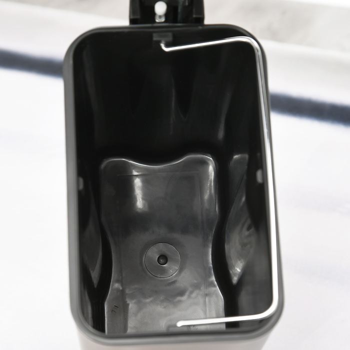 Відро для сміття HOMCOM 5L з педаллю, відро для косметики, контейнер для сміття з кришкою та педаллю, сміттєвий бак з внутрішнім відром, сміттєве відро для ванної кімнати, вітальні, офісу, метал, сірий, 29,2 x 14 x 32 см | Aosom