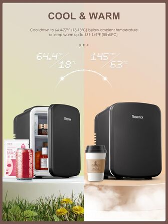Reemix Mini Fridge - 4L / 6 Can Capacity - Portable Cooler & Warmer