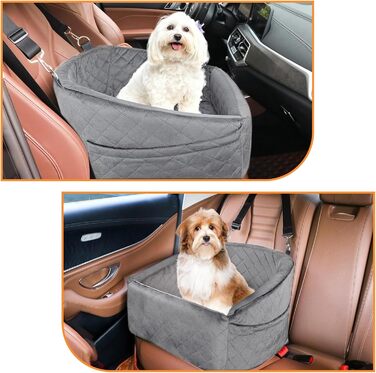 Автокрісло для собак Ejoyous - сіре, для малих та середніх порід, до 15.9 кг, з memory foam