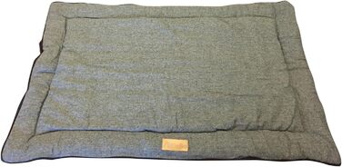 Ортопедичне ліжко для собак Ellie-Bo з піною з пам'яті, чорного кольору, вологостійке, для клітки 76 см, розмір M (XXL - [117 x 75 x 3 см], двостороннє твід та чорна штучна шерсть)