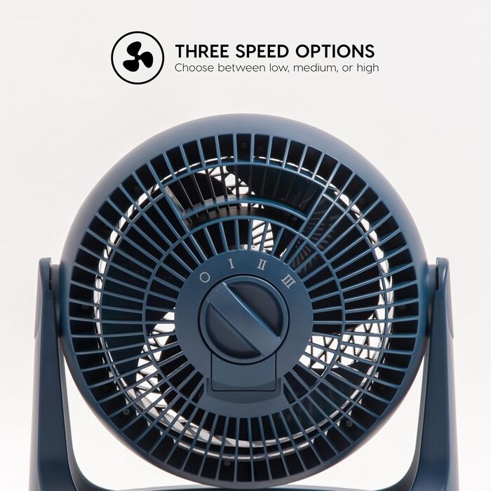 Вентилятор Iris Ohyama Woozoo, 33 м², тихий, настільний, з регулюванням кута, блакитний, Made in Europe