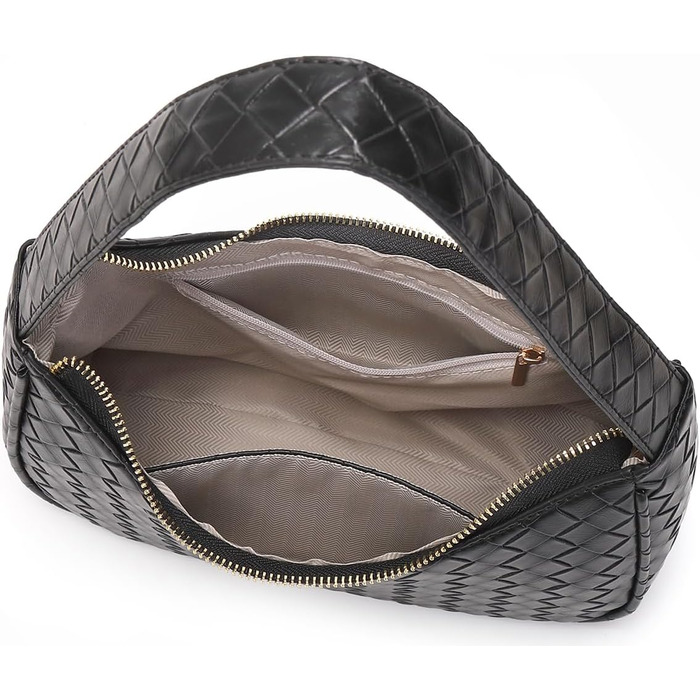 Сумка жіноча Schutertaschen Hobo мініатюрна, чорна (L) з блискавкою