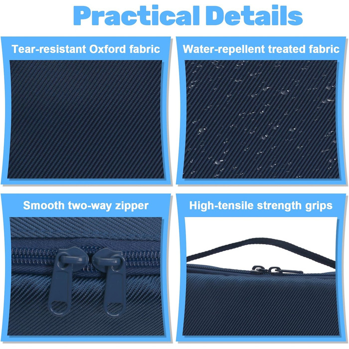 Чоловіча та жіноча дорожня косметичка Lermende з подвійною блискавкою, великий об'єм, зручна ручка для подорожей. (Синій)