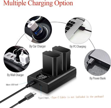 Запасний акумулятор ENEGON (2 шт) та смарт-зарядний пристрій Dual USB для камер Sony NP-FZ100 (Alpha 9, A9R, A7RIII, A7 III, A7R4, A7RIV)