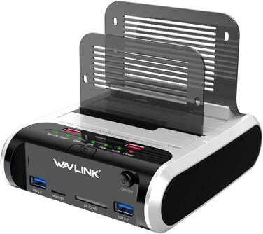 Док-станція для жорстких дисків WAVLINK ST336A: USB, SATA, TF/SD, зарядка, Offline Clone