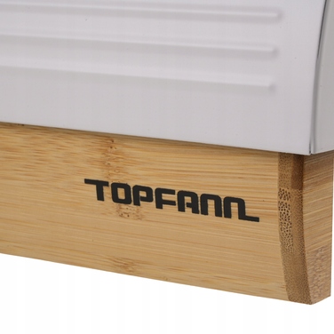 Односекційна хлібниця Topfann, білий колір, коричневий бамбук