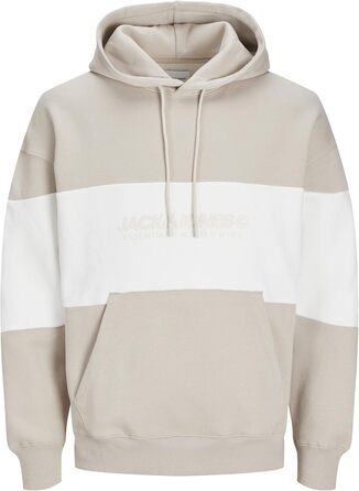 Світшот Jack & Jones Jjelegacy Blocking з капюшоном Noos, розмір 4XL, колір Moonbeam