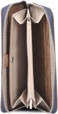 Two large women's wallets/purses O.Wallet OW2 brown vintage-style wallet, wallet with all-around zipper, 15 card slots, 2 bill compartments, coin pocket & see-through pocket