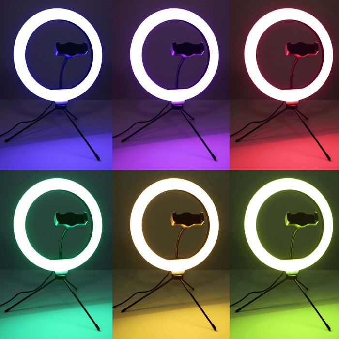 Кільцева LED-лампа RGB зі штативом та тримачем