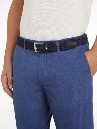Чоловічий шкіряний ремінь Tommy Hilfiger New Adan Belt 3.5, 90 см, блакитний (Sky Captain)