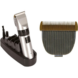 Акумуляторна машинка для стрижки Kerbl Onyx з аксесуарами та запасними лезами для Onyx Art.18180. Комплект з запасними лезами