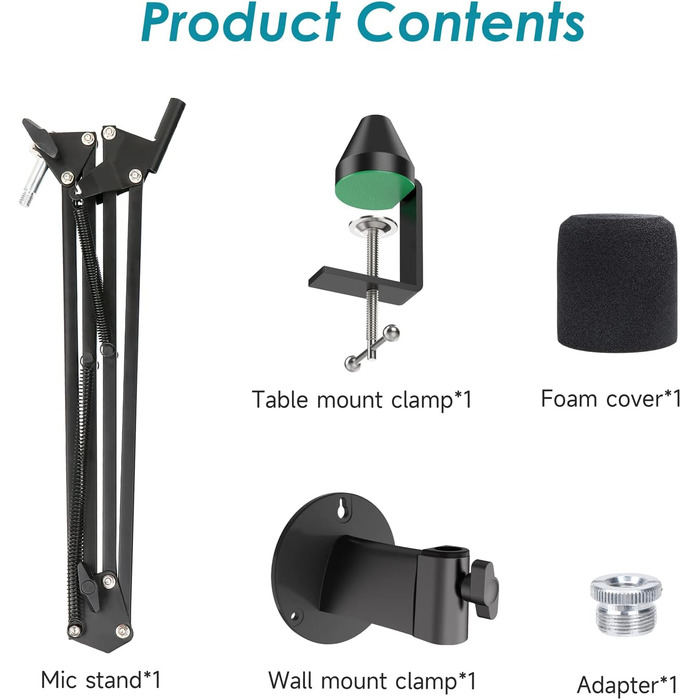 Кріплення для мікрофона YOUSHARES з металевою клямкою та поп-фільтром для Shure MV7