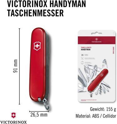 Мультитул Victorinox Handyman: 24 функції, ніж, відкривачка для консервів та корка, Швейцарський  ніж