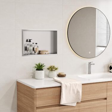 Neodrain Corner Shower Shelf Stainless Steel Shower Shelf Single Shelf Storage for Bathroom 45 x 30 cm, Brushed