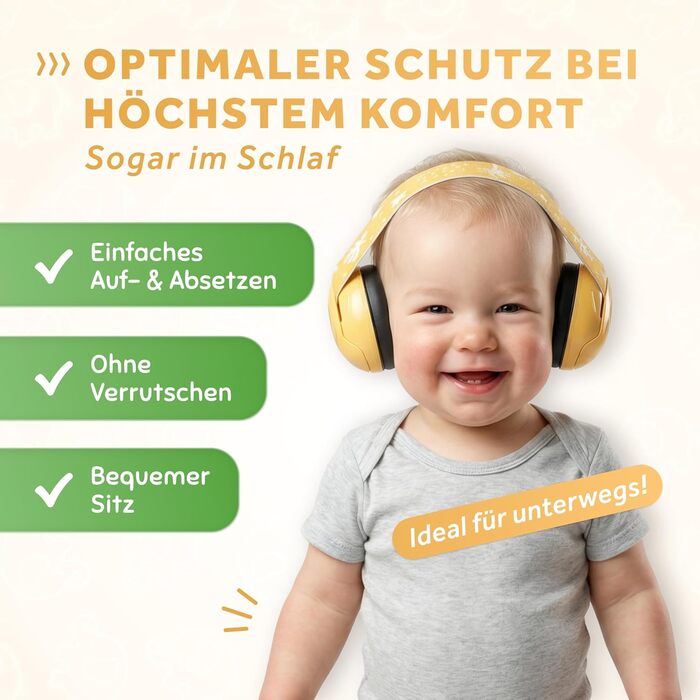 Schallwerk Mini+ (Dusty) - Навушники-захисники для малюків (жовті) - Шумоізоляційні навушники для дітей преміум-якості