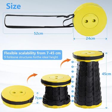 Складний стілець GeeRic: телескопічний, для кемпінгу та риболовлі, дитячий, зелений (жовтий)