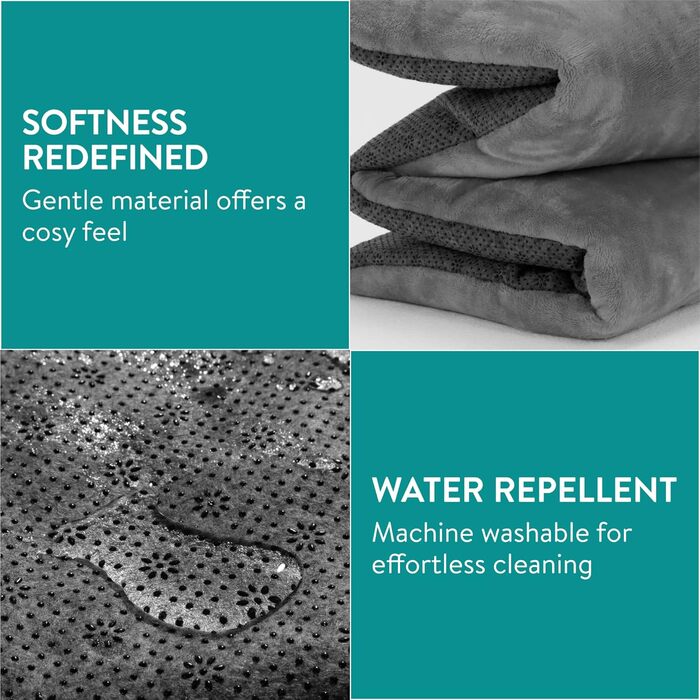 Тепла ковдра для собак та котів Navaris - м'яка термоковдра 100 x 70 см - сіра