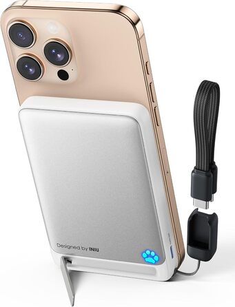 Power Bank MagSafe 45W з підтримкою Qi2, 10000mAh, з кабелем USB-C та підставкою, сумісний з iPhone 17/16/15/14/13