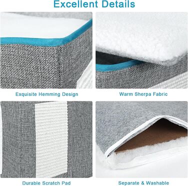 Кігтечка-будиночок для котів Brian & Dany, сіра, 40x40x32 см з ігровим м'ячиком та когтеточкою