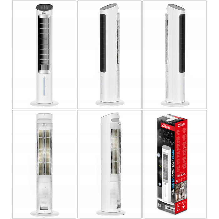 Колонний вентилятор Zilan TOWER FAN COOLER, білий