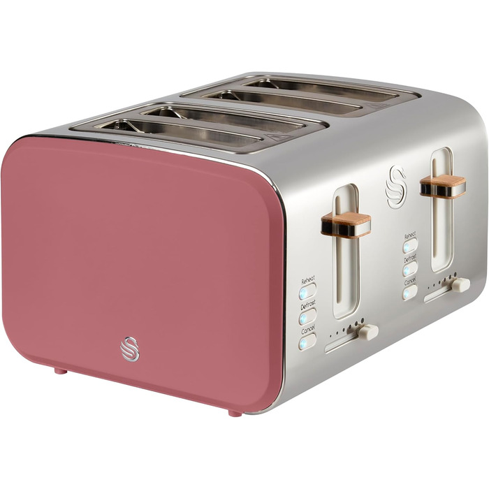 Тостер Swan ST14620GRYN Nordic з 4-ма тостами, 1500 Вт, сірий (Фузія)