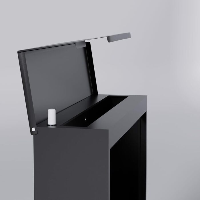 Поштовий ящик преміум класу з газетницею та оглядовим вікном, антрацит - персоналізований з іменем родини, настінний поштовий ящик