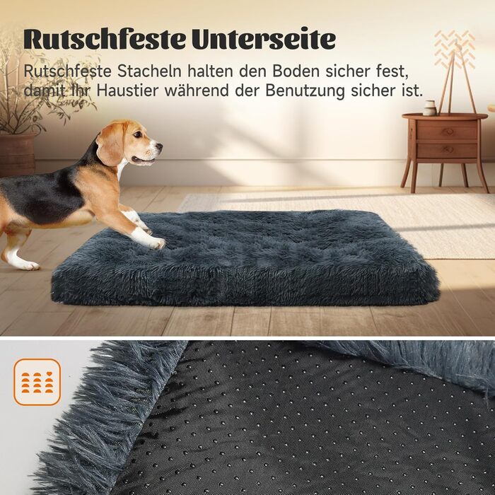 Крісло-лежанка для собак MDDK, 75x50x8 см, сірий, м'яке, миється