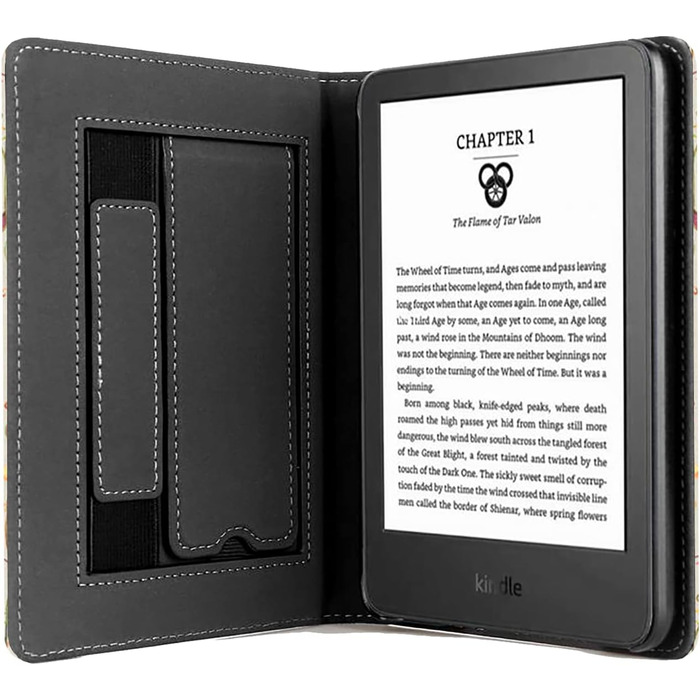 Чохол TOKILO для Kindle 6' eReader (11-те покоління 2024/2022), преміум шкіряний чохол з авто-ввімкненням/вимиканням, підставка, кишеня для карток, сумісний лише з Kindle, чорний (A-Bunter Kreis)