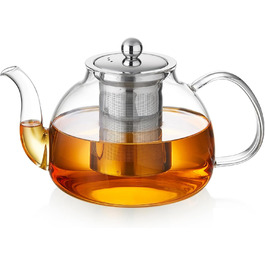 Скляна чайник MESNEY 1.2 л з ситечком, жаростійкий, для чорного чаю, Borosilikatglas, 40oz