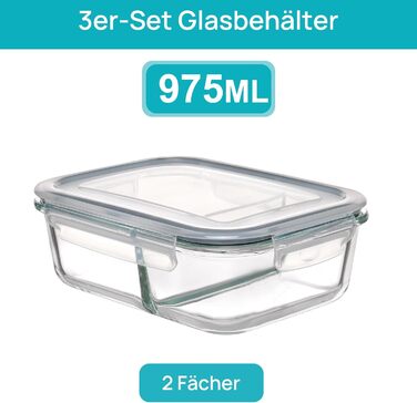 Набір контейнерів для їжі Vtopmart 15 шт. зі скла з кришкою, для зберігання, мікрохвильовки, морозильника та посудомийної машини