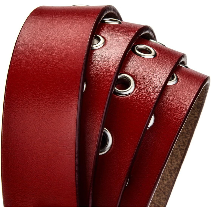 Жіночий шкіряний ремінь з металевою пряжкою для джинсів Dreess, ширина 1.1 см (S: 95 см, підходить для обхвату талії 75-84 см, колір: червоний)