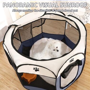 Змінний вольєр для цуценят, 73 x 73 x 43 см - вольєр для собак в приміщенні, портативний вольєр, вольєр для собак в квартиру, вольєр для собак, кроликів, котів, для дому, на вулицю, у подорожі, кемпінг