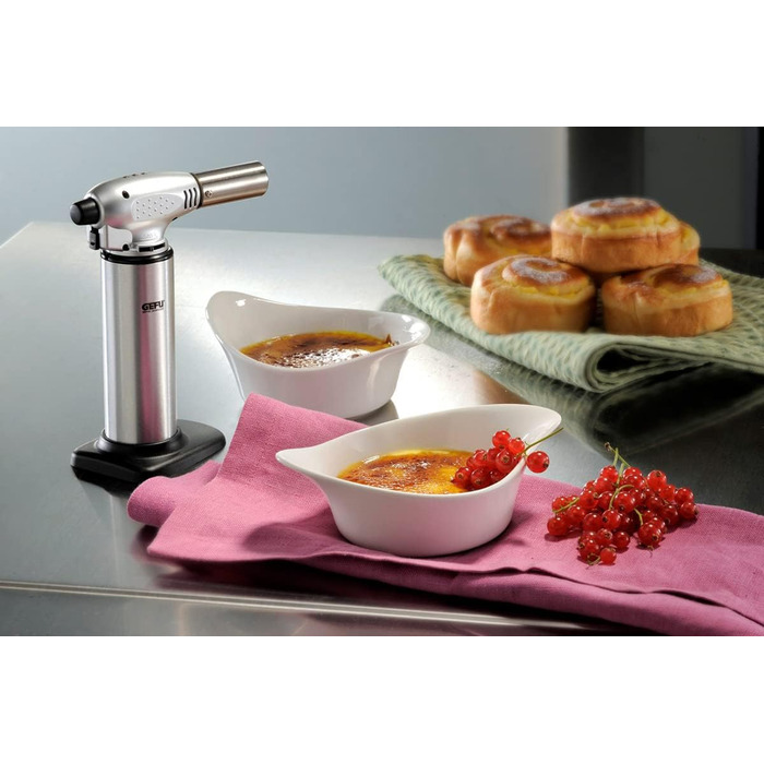 GEFU FUEGO – Кухонний пальник FUEGO з регульованою полум'ям до 1300°C | 60 хв. роботи | Для крем-брюле, овочів | З дитячим блокуванням