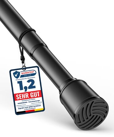 Штанга для штор без свердління 370-420 см, чорна, Ø 32 мм - штанга для кріплення штор, душової кабіни, дверей та шафи