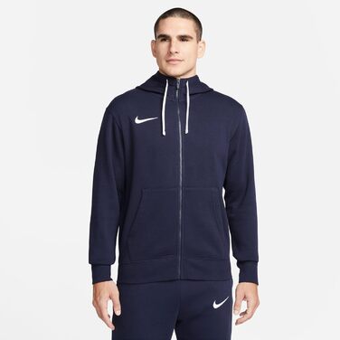 Чоловіча спортивна толстовка Nike Park 20 з капюшоном та блискавкою, колір Obsidian/White