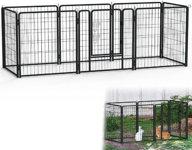 Забіг для цуценят Froadp 6-TLG: вольєр для собак з дверима, 65 x 80 см, 8 елементів